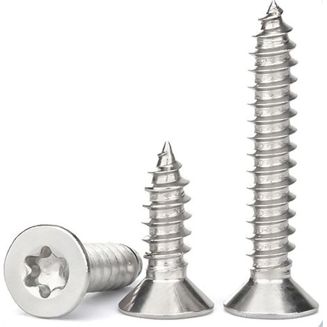 50 M3x10 mm Holzschrauben – Edelstahl A2 – Torx-Senkkopf – Robuste Befestigung – Für den Innen- und Außenbereich – Silber (1/5)