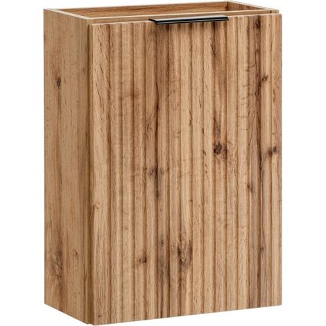 Mueble bajo lavabo NOXERA – 40 cm – 1 puerta – Color roble wotan – Mueble suspendido compacto