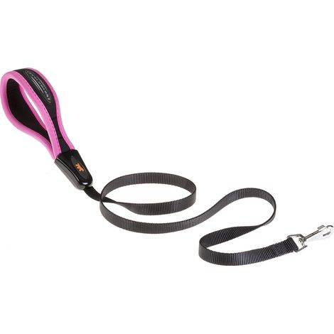 Ferplast ERGOFLUO G Laisse pour chiens en nylon avec poignée rembourrée . Variante G20/120 - Mesures: 20 mm x L 120 cm - Fuchsia (1/4)