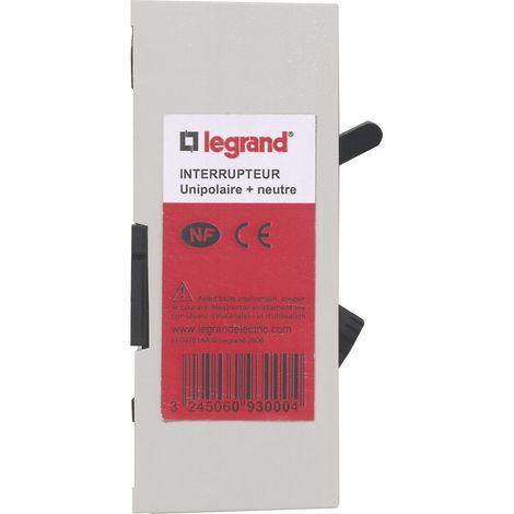 Interrupteur Pac unipolaire + neutre - 4600W - Legrand (1/2)
