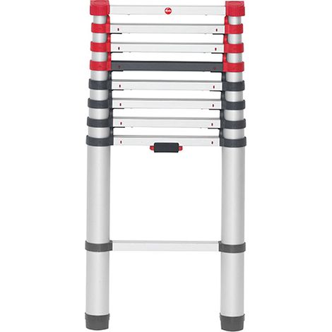 Hailo – Échelle télescopique 9 échelons 2,6m/3,4m en aluminium – Système anti-pincement – Verrouillage visuel – Légère et compacte