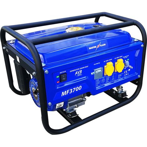 Groupe électrogène essence 2900 W – Moteur 4 temps – Autonomie 10 heures – Sécurité manque huile – 42 kg – Master Flash