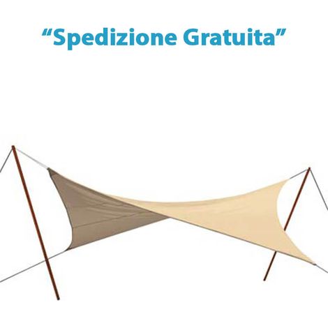 Stars vela ombreggiante quadra 5x5 mt in poliestere ecru gr/mq 180 (1/2)