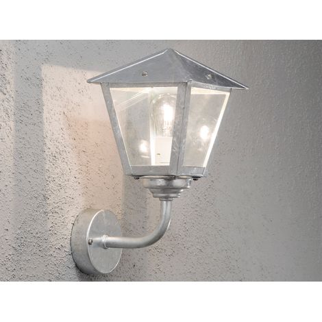 Stehende Wandleuchte BENU, E27, galvanisierter Stahl, Höhe 39 cm (1/5)