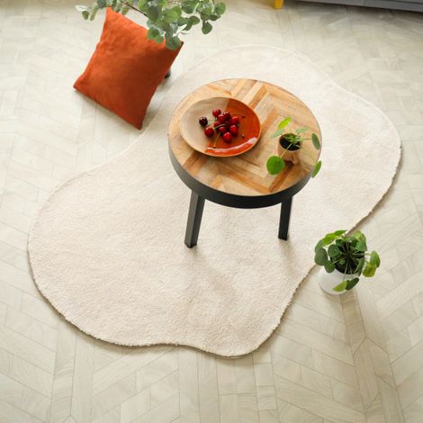 Tapis contemporain de forme organique - Influence - Beige clair - 120 x 180 cm (1/5)