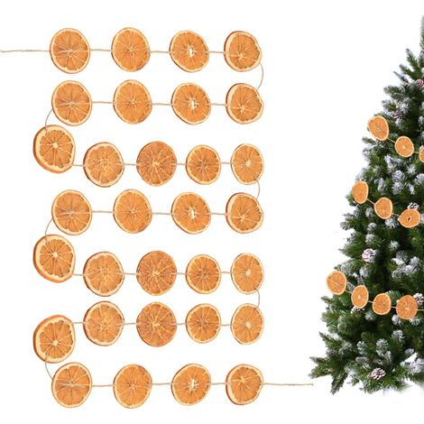 Guirlande de Tranches d'orange, Bannière Décorative de 2,7 M des Fruits, Décorations d'oranges Séchées à Suspendre, Ornements Forme Rustique pour Noël, Thanksgiving, Mariages, Anniversaires (1/5)