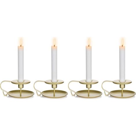 décoration de Noël Bougeoir Conique Bougeoirs en Chandelier, Bougeoirs de Table en Or pour la Cérémonie de Mariage, Chandelier pour Halloween Décoration de Salle à Manger de Noël, 4 Pièces cadeau de N (1/5)