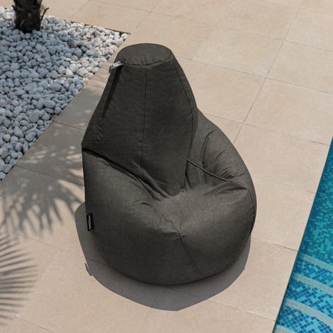 Pouf Poire Similicuir Extérieur Patagonia Gris XL Gris