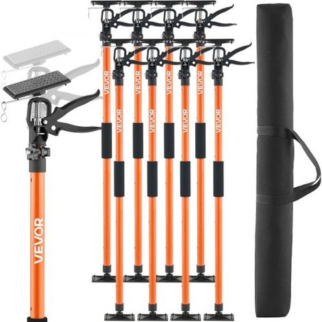 Barra de Soporte para Elevador de Armarios, 8 Piezas, Ajustable 116-290 cm, Varilla Telescópica Rápida Liviana de Acero, Carga de 70 kg para Instalar Armarios y Levantar Paneles de Yeso (1/5)