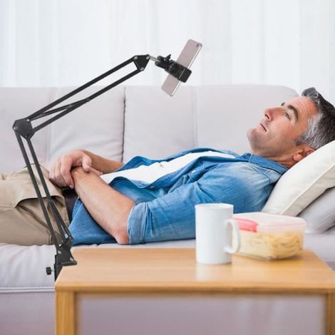 Support Téléphone Portable - Bras Réglable 360° - Hauteur Max 80 cm - Pour Bureau Lit Voiture - 1 Pièce (1/4)