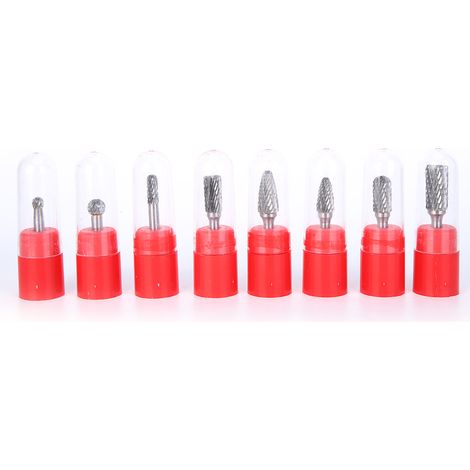 Ortviai 8 Pièces Embouts de Meulage en Acier Tungstène pour Outils Rotatifs – Fraise Carbure Solide Double Rainure (1/5)