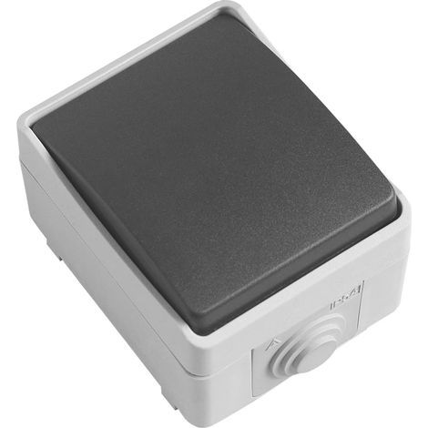 IP54 Waterproof Push Button, 10A 230V, Grey Polycarbonate, For Outdoor and Indoor Use (1/4)