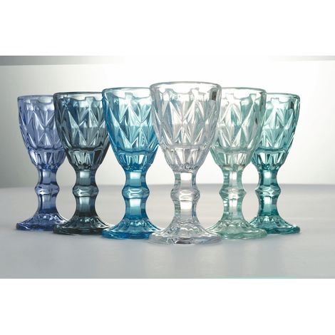 Villa d'Este Home Tivoli 5908075 Prisma Ocean Set 6 Liquorini in Vetro 45 ml colore Blu (1/5)