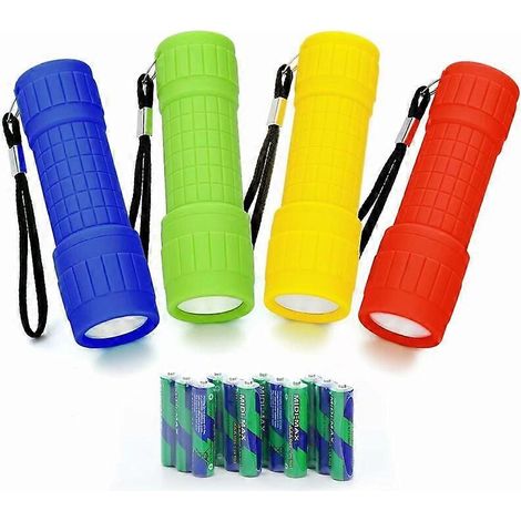 Mini lampes de poche, lot de 4 lampes portables antidérapantes pour enfants et adultes. Sans piles. (1/5)