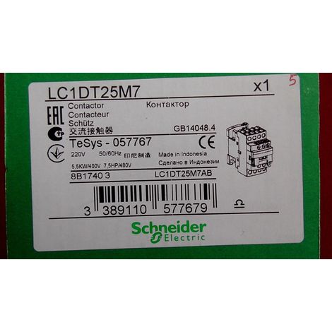 LC1DT25E7 48V 25A 4P , CONTACTEUR LC1D25 SCHNEIDER PHOTO