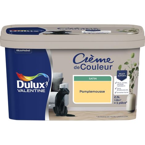 [PROMO] Peinture Crème De Couleur Satin Pamplemousse 2,5 L - Dulux Valentine