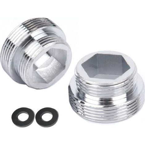 Set mit 2 massiven Metall-Wasserhahnadaptern für Küchenarmaturen (M24 auf M22) (1/5)