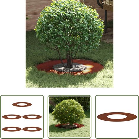 Gartenstil - geeignet für flache Baumringe 5 pcs Braun Ø30 / 60 cm (1/5)