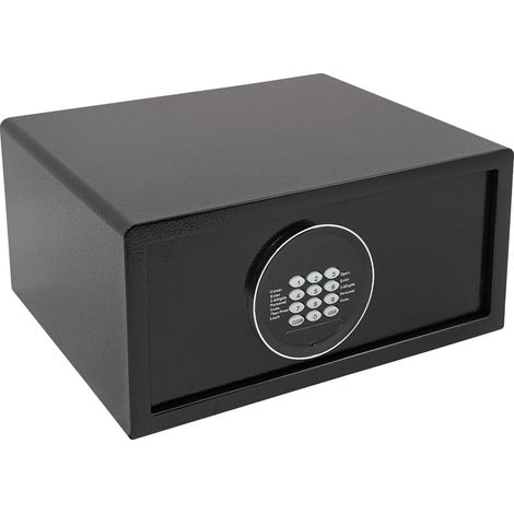 Coffre-fort, Code numérique et serrure à clé, Alimentation d'urgence USB, noir (1/2)