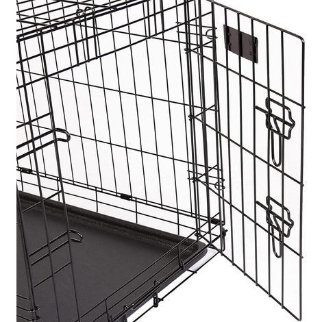 1 x Medium (75x54x47cm) 2 Door Folding Dog/Puppy Cage Carrier With Plastic Tray