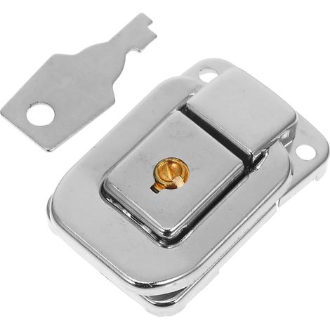 Loquet à Clé pour Valise Petit Cadenas Métallique, Fermoir de Valise Compact en Acier Résistant, pour Bagages et Boîtes à Bijoux, Sécurisé et Facile à Utiliser pour Voyage (1/5)