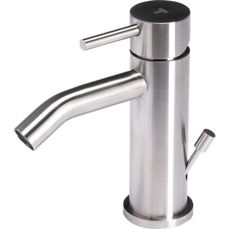 Rubinetto Miscelatore Monocomando Bidet con Scarico in Acciaio Inox Satinato Nilo (1/2)