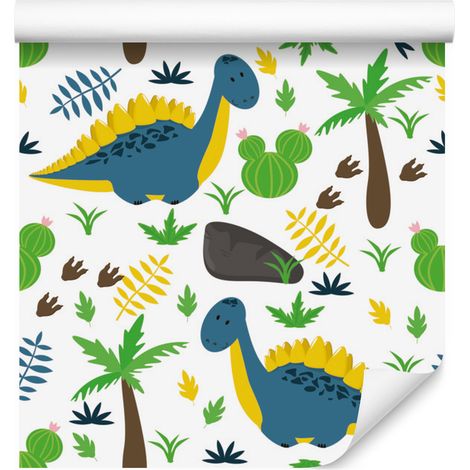 Papel pintado de dinosaurios para salón y dormitorio, 50x1000 cm. (1/5)