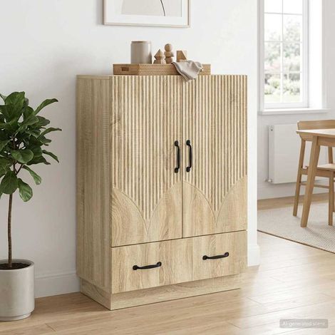 Aparador Roble Sonoma 66 x 34,5 x 92 cm Madera de Ingeniería (1/4)