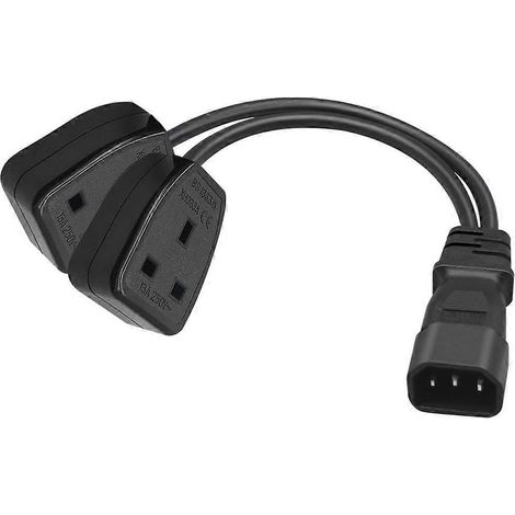 Fuß/32 cm IEC320 C14 auf Doppel-13A-Wechselstrom-Verlängerungskabel-Adapterkabel