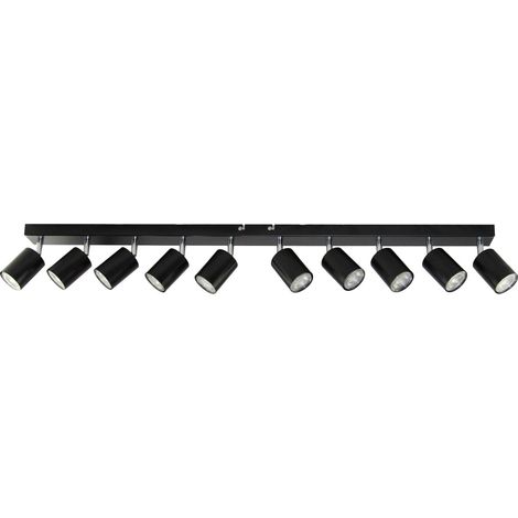 Lámpara de techo Orno negro metal 10 bombillas GU10