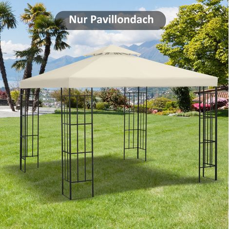 Telo di ricambio per tetto gazebo 300x300x18 cm in poliestere avorio, idrorepellente – MEUBLIV (1/5)