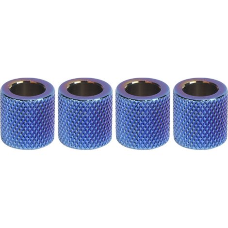 4 Garnitures d'appui-tête auto en alliage d'aluminium, anneaux décoratifs pour voiture SUV camion, intérieur, bleui (1/5)