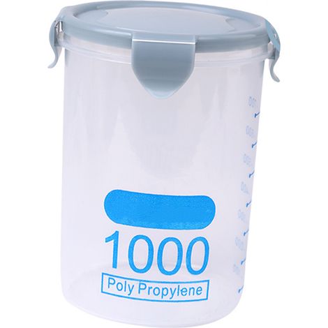 Boîte de Stockage Alimentaire 1000ml en Plastique Stackable avec Fermeture Hermétique pour Céréales et Organisation Culinaire Bleue (1/5)