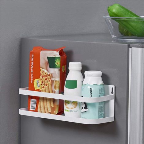 Réfrigérateur Organisateur de Support à épices Réfrigérateur magnétique à Un Niveau Support de Rangement latéral Cuisine pour étagères à épices-blanc-Fei Yu (1/3)