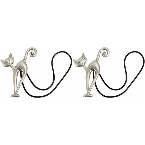 2Pcs Embrasse à Rideaux Magnétique Attache Rideau Aimanté Boucle de Rideau Magnifique Clip Rideau en Motif de Chat Accessoires pour Rideaux pour Maison Salon Chambre Bureau