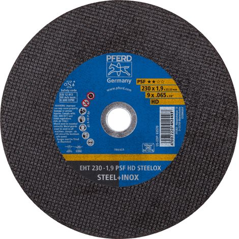 PFERD TOOLS Trennscheibe EHT 230x1,9x22,23 mm gerade Universallinie PSF HD STEELOX für Stahl/Edelstahl (25) 25 Stk