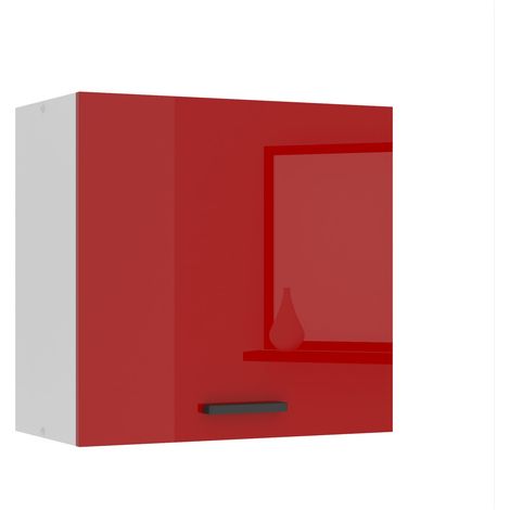 Belini Hängeschrank Küche, Küchenschränke SG. Breite 60 cm. Oberschrank mit 1 Tür, Küchenhängeschränke, Wandschrank Hängend, Rot Hochglanz (1/5)