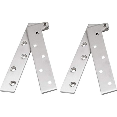 Ensemble de 2 Charnières à Pivot de Porte Cachées en Acier Inoxydable à Rotation de 360 Degrés, Charnières à Couteau Décalé de 8 Pouces, Charnière à Pivot Dissimulée, Argent Brossé, avec Vis (1/5)