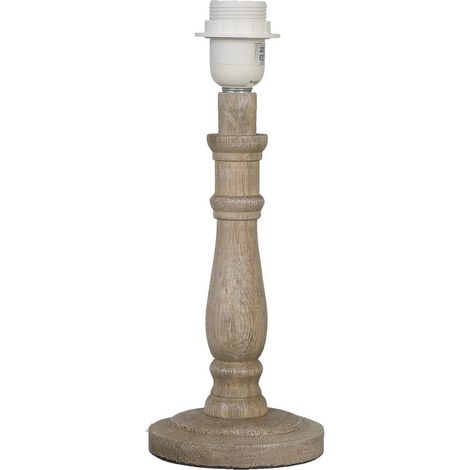 Pied de lampe en bois marron pour luminaire style rural romantique Ø 12 x 31 cm - PANGIVO