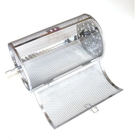 Panier de four rotatif à 360 degrés en acier inoxydable,cages de four, four à tambour de 18 cm, rôtissoire pour barbecue, accessoires de cuisson pour rôtisserie aux cacahuètes séchées (1/5)