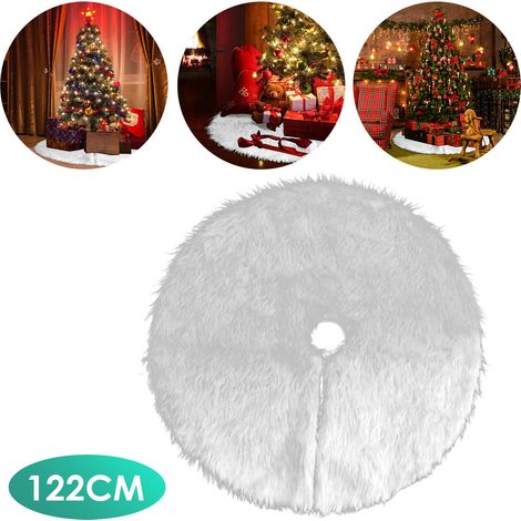 TolleTour Weihnachtsbaumteppich 122 cm, runde Plüsch Baumdecke für Wohnzimmer, Hotel und Weihnachtsfeier (1/5)