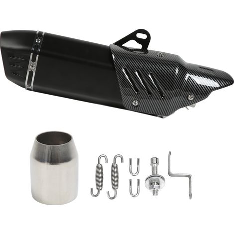Embout d'échappement moto en acier inoxydable 304, couvercle fibre de carbone universel pour diamètre 38-51mm, noir (1/5)