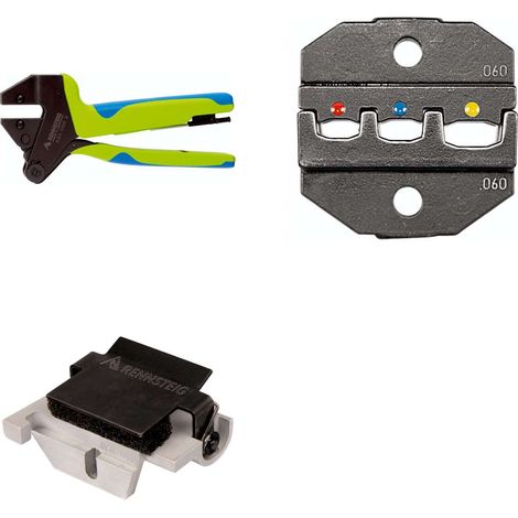 624 060 3 0 K2 Rennsteig Werkzeuge GmbH Crimpzange PEW12 für isolierte Verbinder und Kabelschuhe inkl. Crimpeinsätze und Kontaktaufnahme - 1 Stück