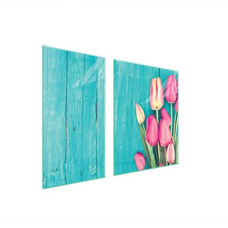 GLASSCHUTZPLATTE FÜR HERD 90x52 TULPEN (1/5)