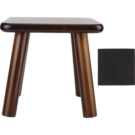 Tabouret Bois Polyvalent Mignon Petit Banc Siège Enfant Meuble DIY Marron Écrou Carré (1/5)