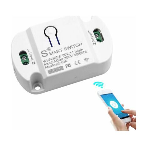 Commutateur intelligent WiFi 10A – Tension 100-240V AC – Contrôle vocal Alexa et Google Home – Application Smart Life (1/5)