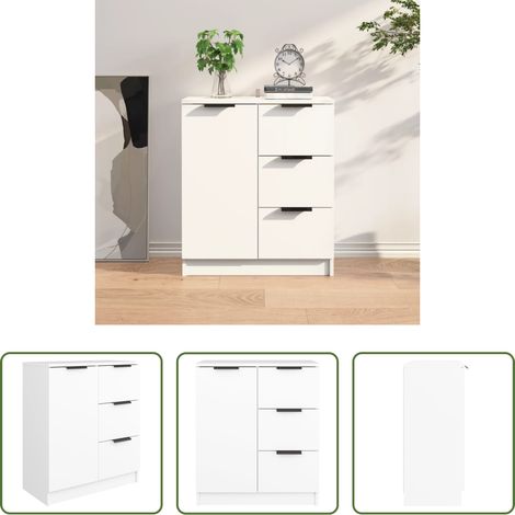 Holzwerkstoff Schrank - Sideboard Weiß 60x30x70 cm Holzwerkstoff (1/5)