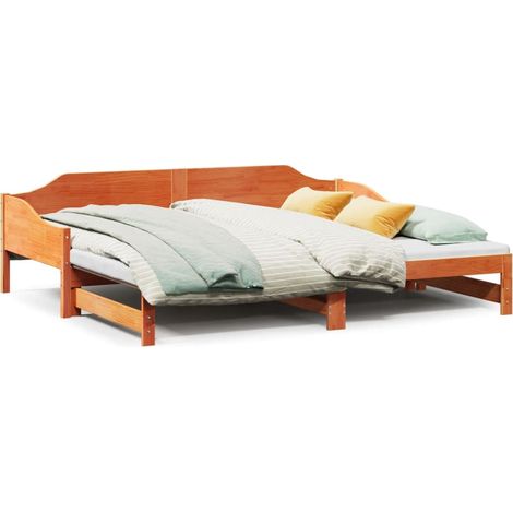 Maison Exclusive - Sofá cama nido sin colchón madera maciza marró