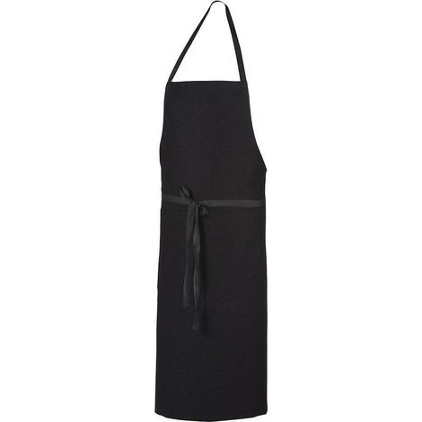Delantal Robur elegante negro algodón 100 cm altura