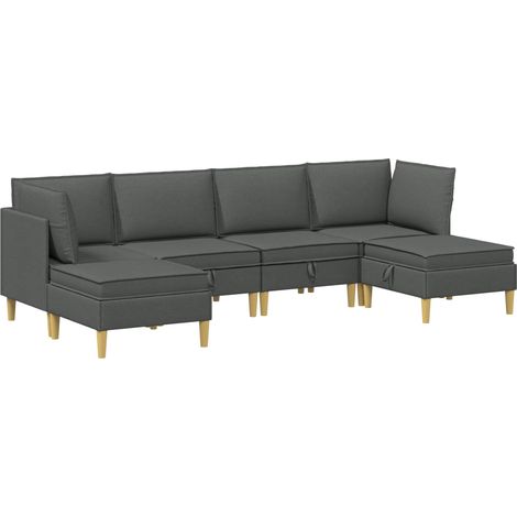 Modular Sofa Set mit Stauraum 6 stk. Dunkelgrau vidaXL